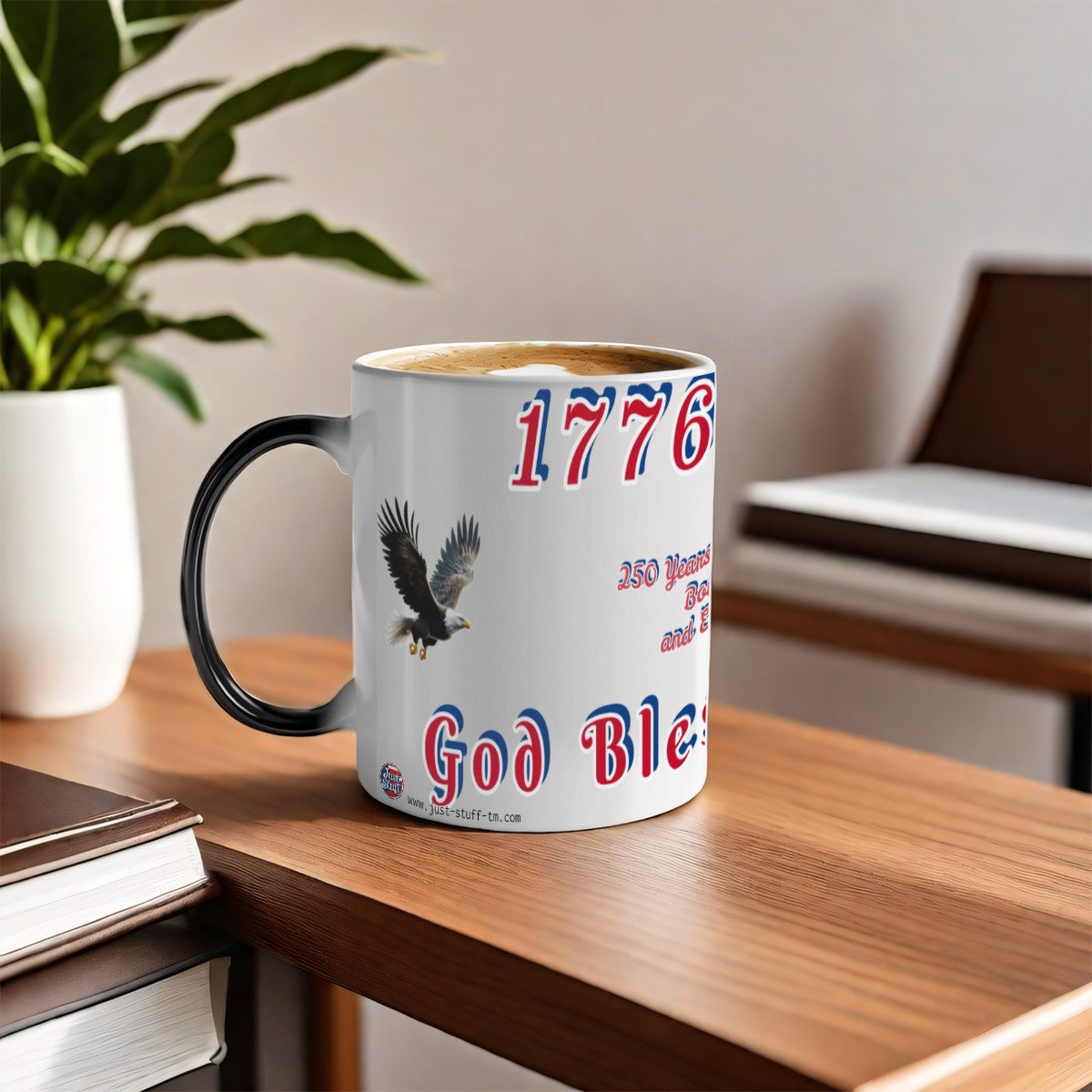 1776-2026 (250 Years of Soaring Dreams, Boundless Hope, and Endless Freedom!) God Bless The USA Color Changing Mug (11oz) (Made in USA)