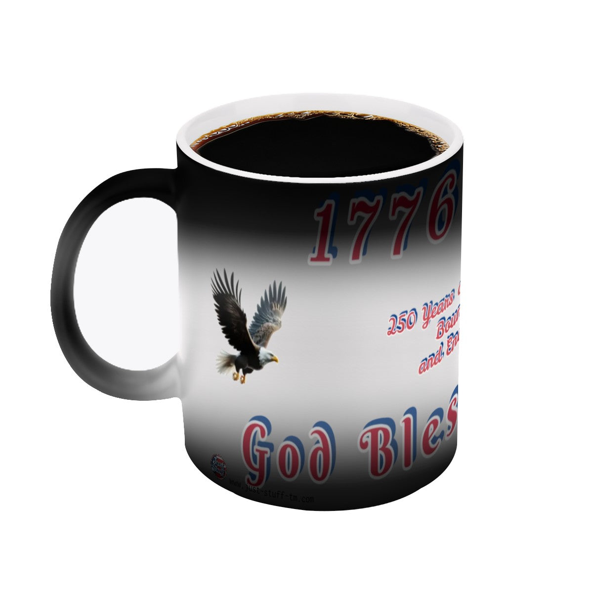 1776-2026 (250 Years of Soaring Dreams, Boundless Hope, and Endless Freedom!) God Bless The USA Color Changing Mug (11oz) (Made in USA)
